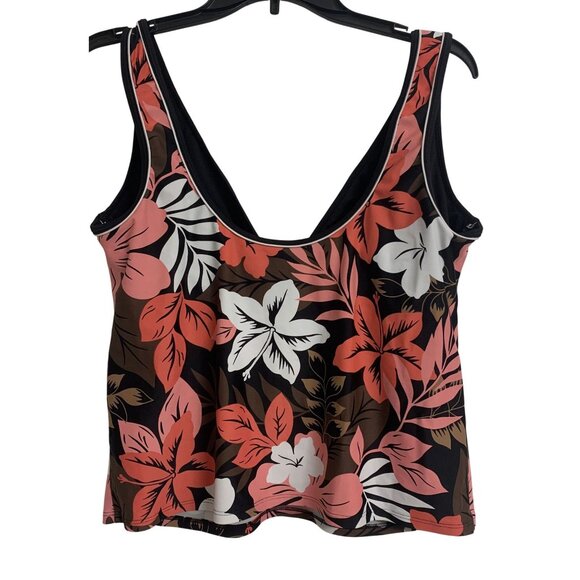 Croft & Barrow 16 Tropical Floral Vacation Tankini Top Beach - Picture 3 of 5